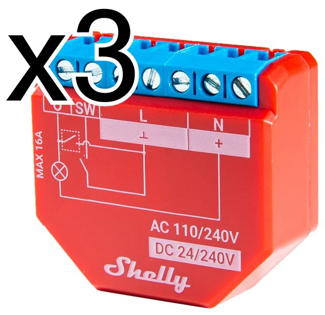 3 x Infälld strömbrytare