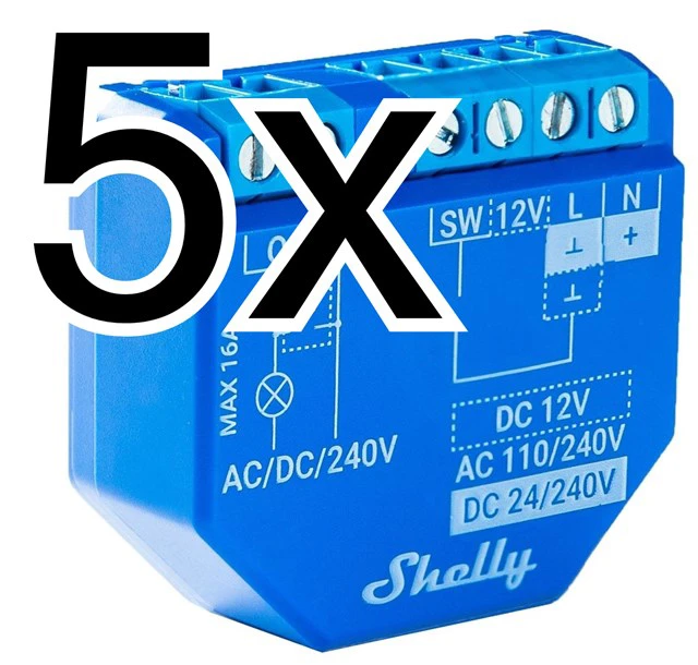 5 x Infälld strömbrytare