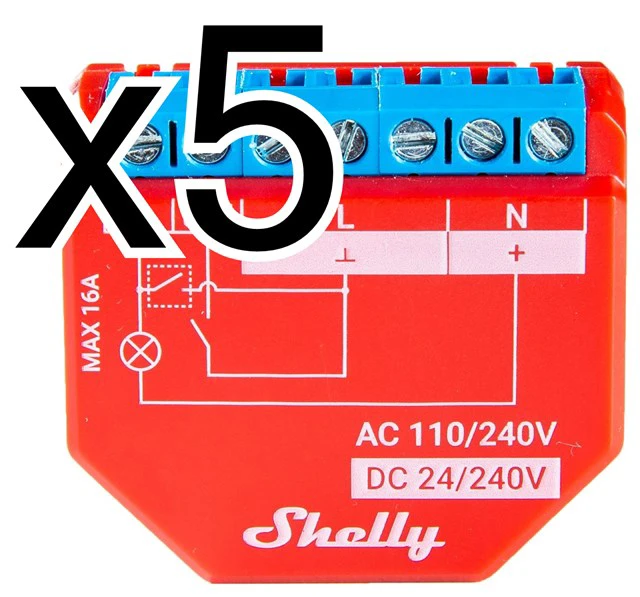 5 x Infälld strömbrytare