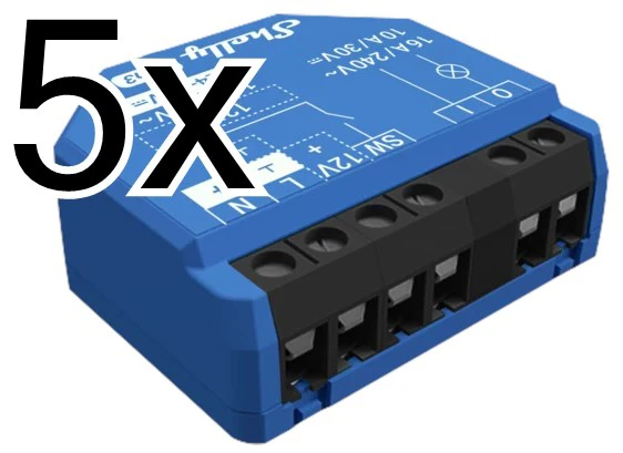 5 x Infälld strömbrytare