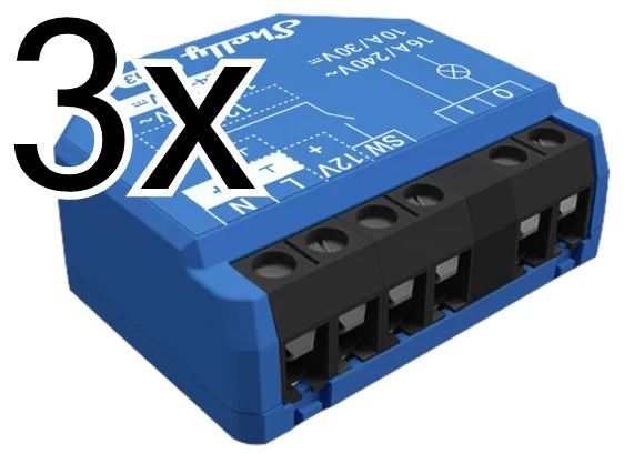 3 x Infälld strömbrytare